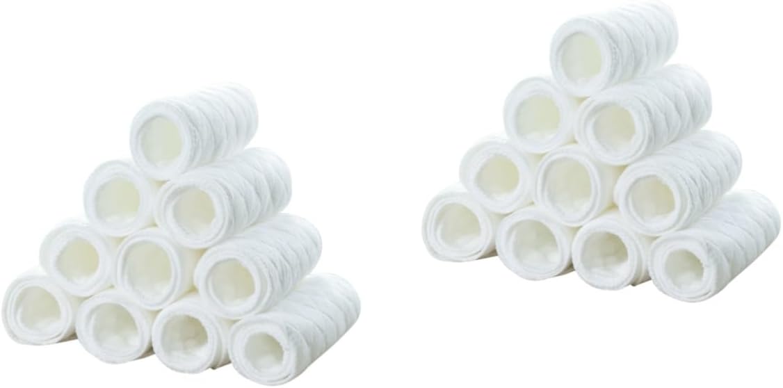 ibasenice 2sets Cotton Newborn Fitted Diapers 3-ply Washable Leak-Proof Comfortable Diaper 32x12cm 10pcs*2