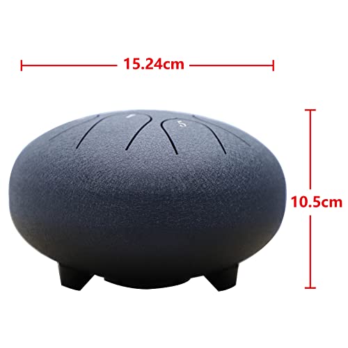 Image of Rayzm Steel Tongue Drum, 6 inches 8 Notes Diatonic Scale Handpan Tank Drum Kit, Carbon Steel C-Key Percussion Instrument