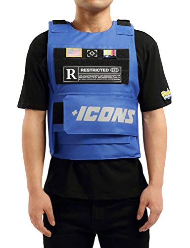 HUDSON Outerwear Men's Icon Reflective Fashion Vest with Adjustable Velcro Straps and Patches, Blue