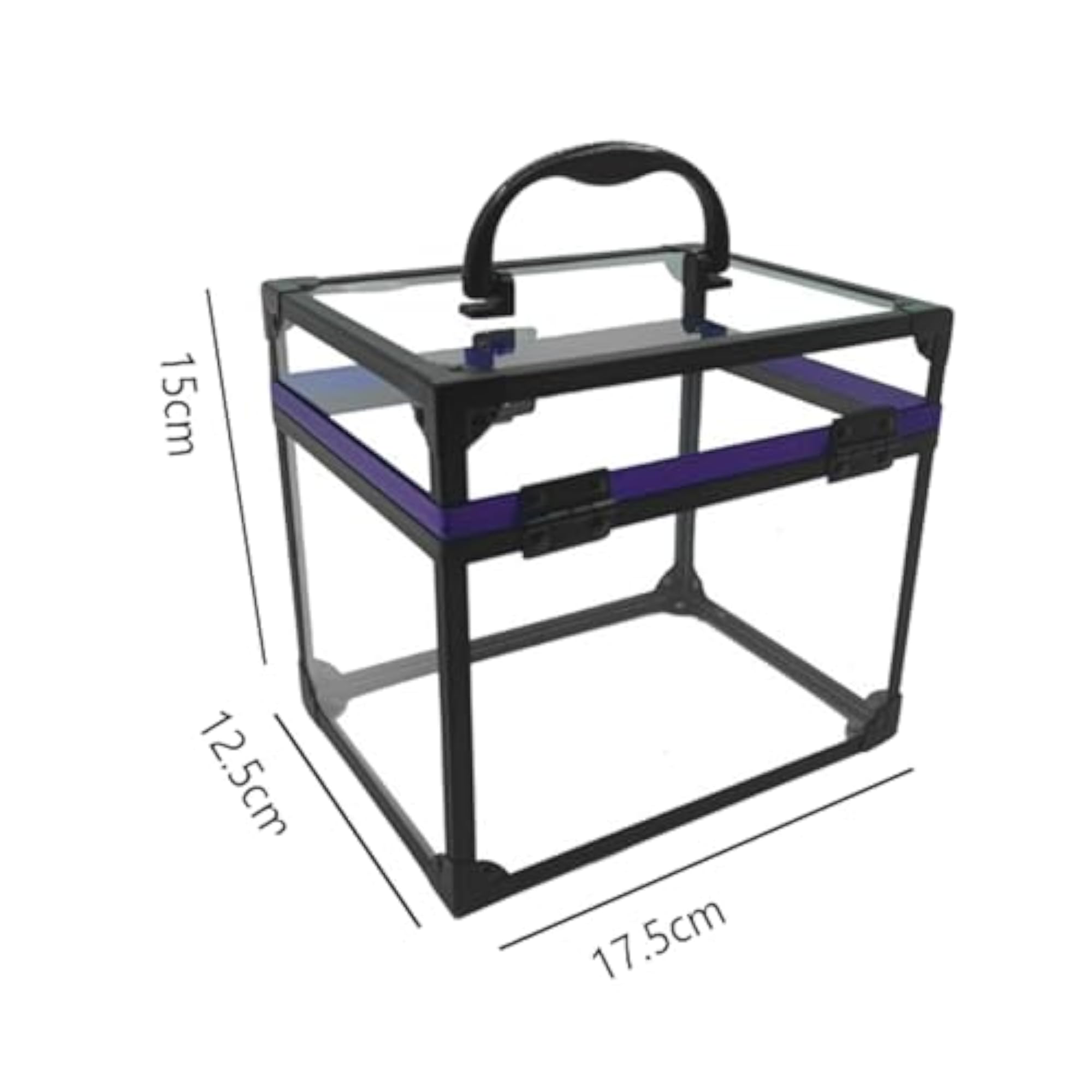 3x Clear Portable Cosmetics Train Case for Women