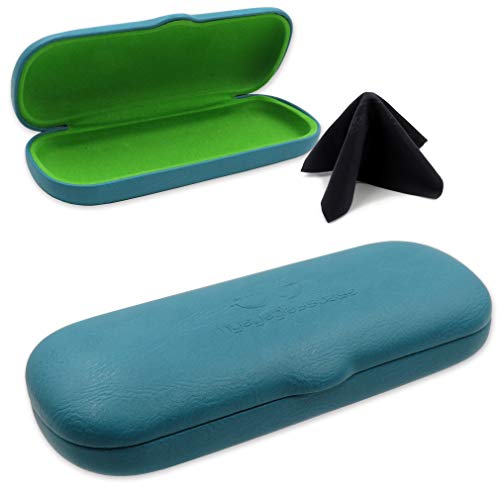 MyEyeglassCase® Hard eyeglass case | Slim eyeglass case |kids glasses case | Reading Glasses Case | small & protective | (S5 Teal)