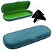 Hard Eyeglass & Reading Glasses Case with Microfiber Cleaning Cloth | Protects Small Sized Frames| Trendy Smooth Teal FinishTeal | S5 Teal