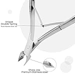 Cuticle Trimmer Cuticle Nippers,Professional Stainless Steel Cuticle Cutter Cuticle Clippers Cuticle Remover,Pedicure Manicure Tools for Fingernails and Toenails(Silver) - Image 2