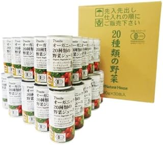 Amazon.co.jp: ナチュラルハウス オーガニック 20種類の野菜ジュース (190g × 30缶) ビタミン ミネラル 食物繊維 (砂糖 食塩不使用/無着色/無香料) トマト にんじん ケール : 食品・飲料・お酒