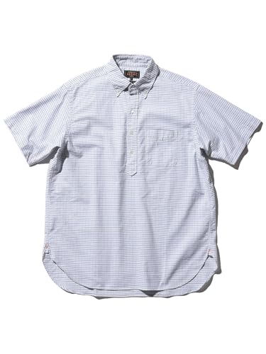 [ビームスプラス] S/Sシャツ B.D. Pullover Classic-fit Oxford Tattersall メンズ BLUE XL 38010165139