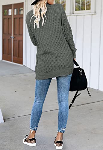 Zesica Women's 2023 Long Sleeve Open Front Casual Lightweight Soft Knit Cardigan Sweater Outerwear,Darkgrey,Small #TOP7