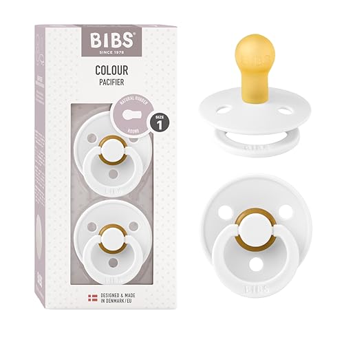 Image of Bibs Pacifiers Color Collection, Set of 2 BPA-Free Latex Pacifiers Made in Europe, Round Nipple Baby Pacifier.