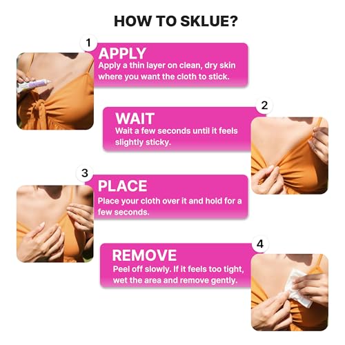 Image of Body Glue for Clothes & Skin | Dermatologically Tested for Sensitive Skin | Liquid Fashion Tape| Strong & Quick Hold, Sweat-Proof & Residue-Free | Safe Body Glue Stick for Jewellery | 15 ml