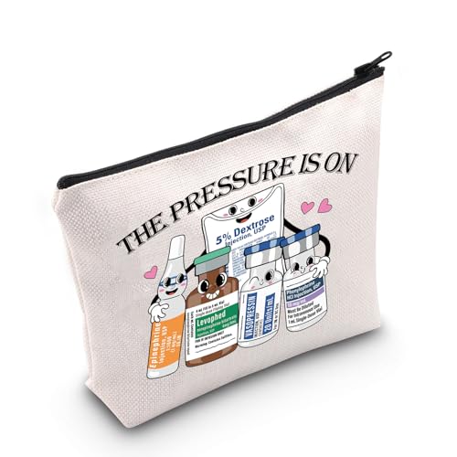 JNIAP ICU Nurse Gift Pressure is On Cosmetic Bag Emergency Medicine Gift Surgical Medical Gift (The Pressure Bag)