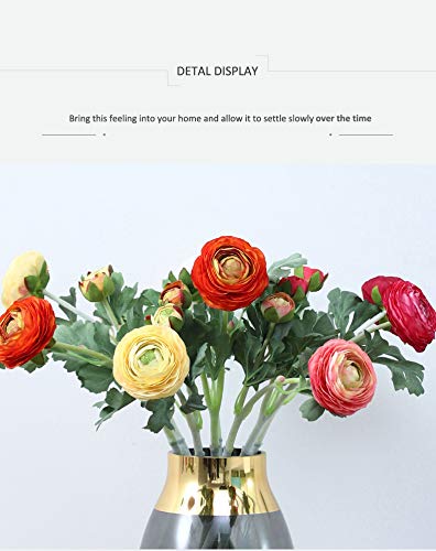 Artificial Ranunculus Flowers With Real Touch Stem, Silk Ranunculus Flowers(10 Pack) (Red) #TOP6