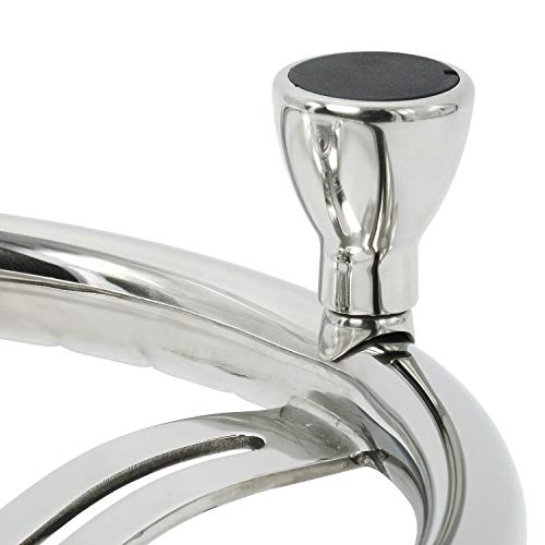 image for NovelBee Dia.13-1/2 Inch Stainless Steel 3 Spoke Steering Wheel with 1