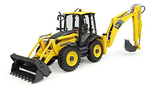 Universal Hobbies Komatsu WB97S-8 4WD Backhoe, 1:50 Scale, Die-cast Construction Model, Collectible Replica UH8139