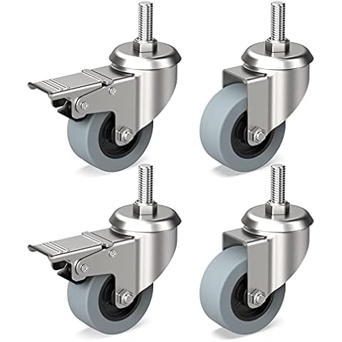 Juego de 4 Ruedas para Muebles de 50 mm con Pasador Roscado 10 mm x 25 mm Cover