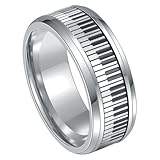 NOLITOY Anillo De Piano Giratorio Creativo De Acero Inoxidable Teclas Diseño Musical Para Hombre y Mujer Accesorio Adecuado Para Festivales y Uso Diario