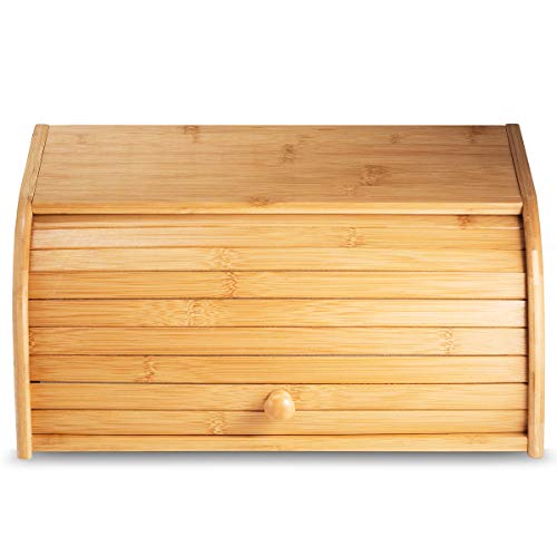 Klee Large Bamboo Bread Box, Roll Top, Fully Assembled