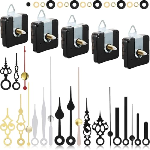 Hicarer 5 Pieces Silence Quartz DIY Wall Clock Movement Mechanism