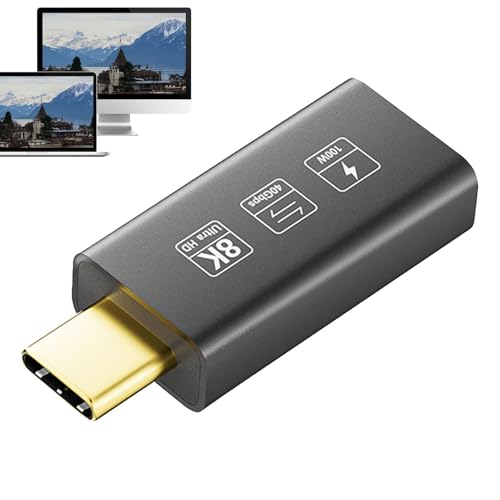 TQEBWUS USB C Adaptador Masculino a Femenino, Adaptador USB C 240W, Convertidor de Carga rápida, Admite una transmisión de Audio y Video de hasta 8K, Carga de 240W
