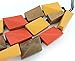 Coiris 3 Layers Faceted Wood Beaded Strand Statement Necklace for Women (N0018-red+Yellow+Brown)