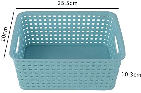 Ucake Plastic Storage Woven Rattan Weave Baskets, 6 Pack