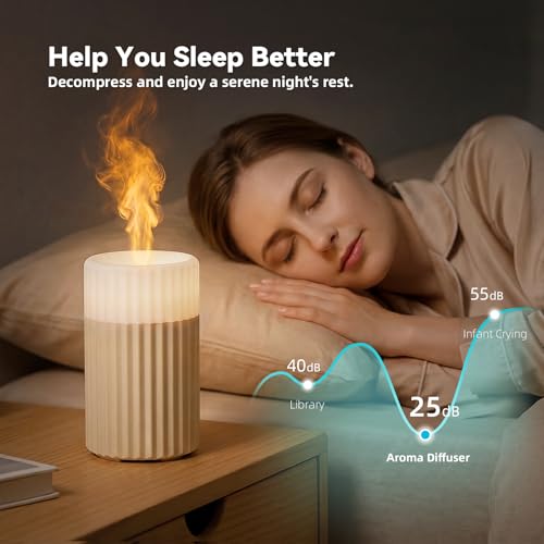 Essential Oil Diffuser, Flameless Candle Diffuser with Auto Off Function Cool Mist Humidifier 3 Levels Light for Office Room Decor Outdoors Camping 100ml — view 2