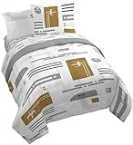 Jay Franco Comforter Set Includes Sheets and Pillow Covers - Soft and Cozy Bed Set for Stylish Room Decor, White - Star Wars, 7 Piece King Bedding