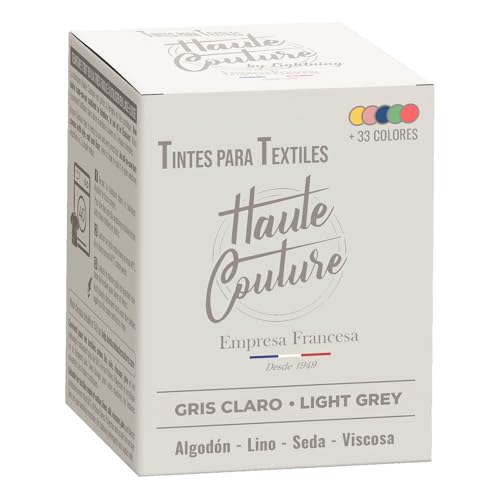 Haute Couture   Tinte para Ropa y Textil Gris   Gris Claro   350g   Tinte Textil Todo en uno   Listo Para Teñir Ropa y Tejidos