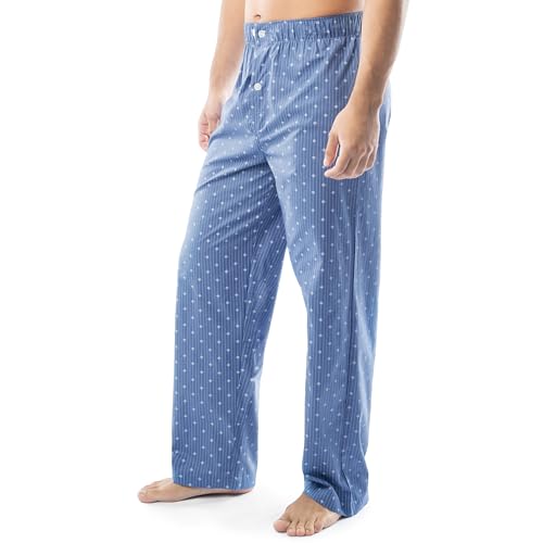 Image of Fruit of the Loom Men's Long Sleeve Broadcloth Pajama Set