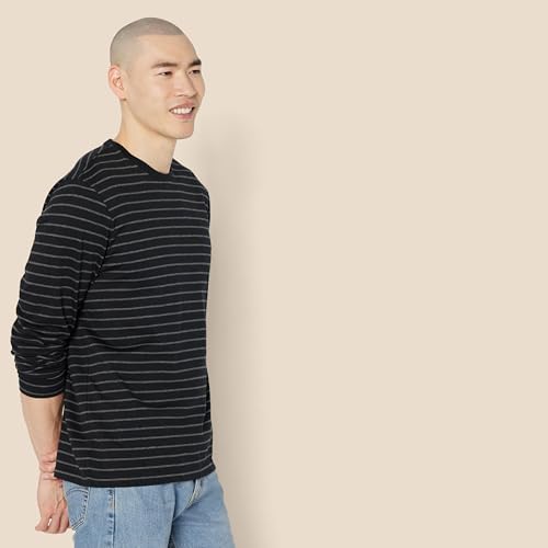 Image of Amazon Essentials Men's Regular-Fit Crewneck Long-Sleeve T-Shirt, Casual Cotton Jersey