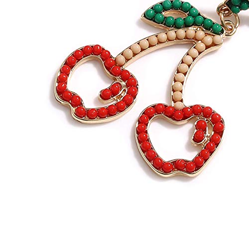 Xocartige Beaded Drop Earrings For Women Boho Seed Bead Dangle Earrings Handmade Tropical Fruit Flamingo Beaded Earrings Studs (Cherry) #TOP4