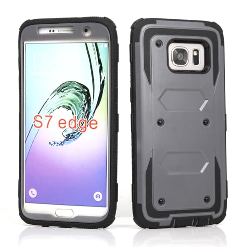 Asuwish Phone Case for Samsung Galaxy S7 Edge Cover Hybrid Shockproof Drop Proof Full Body Protective Heavy Duty Cell Accessories Glaxay S7edge Gaxaly S 7 Plus Galaxies GS7 7s 7edge Women Men Grey