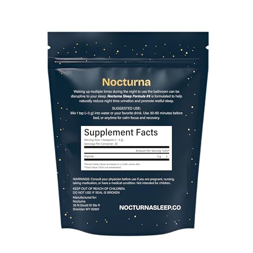 Nocturna Glycine Supplement – 100% Pure 3g Glycine Powder for Sleep, Calm & Recovery – USA Made Sleep Aid for Men & Women – Non-GMO & Completely Natural - 6.3Oz for 60 Servings — view 4