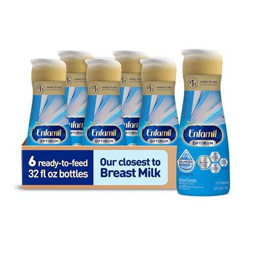 Enfamil Optimum (Enspire) Ready-to-Feed Baby Formula, Our Closest to Breast Milk, Brain-Building DHA, 32 Fl Oz, Pack of 6