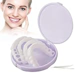 LVNEHAL 1 Pair Veneers Teeth, Clip in Teeth Top and Bottom, Snap on Veneers Teeth, Moldable Temporary Tooth Cover, Fake Braces Style, Snap-On Dentures Alternative for Smile Enhancement, Whitening