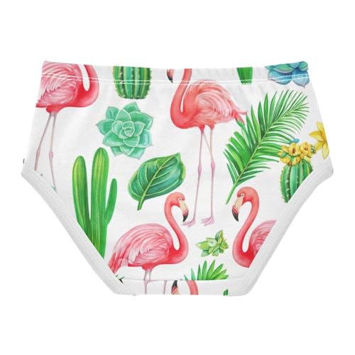 Watercolor Pink Flamingos Green Leaves Girls Underwear Toddler 2t Cotton Cute Panties Girl Fancy Briefs Undies Kids2