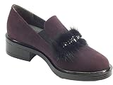 CINZIA SOFT IAB843145-C Mokasyny z obcasem tkaniny obrzeża, Buty Damskie, Wino, 38 EU