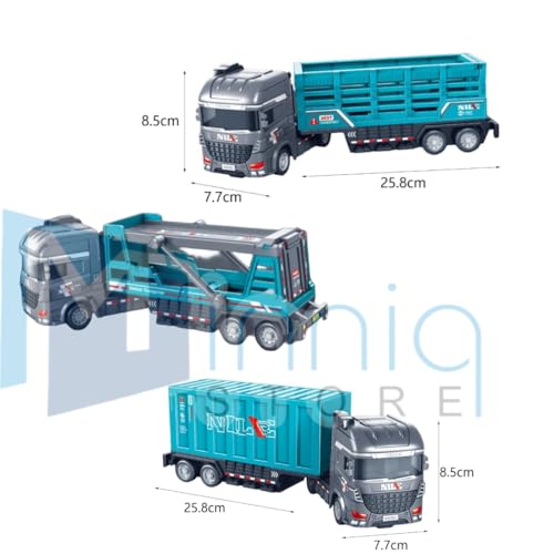 Image of Container Transport Truck Set Manual Push Power Large Transport Trailer Vehicles Truck Toys Alloy Diecast Truck Set Toy Best Birthday Gift for Kids