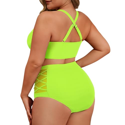 Image of American Trends Womens Plus Size Bikini Set - Tummy Control, High Waisted 2 Piece Swimsuits Bathing Suits