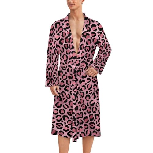 Peignoir kimono léopard rose homme : le confort ultra-léger