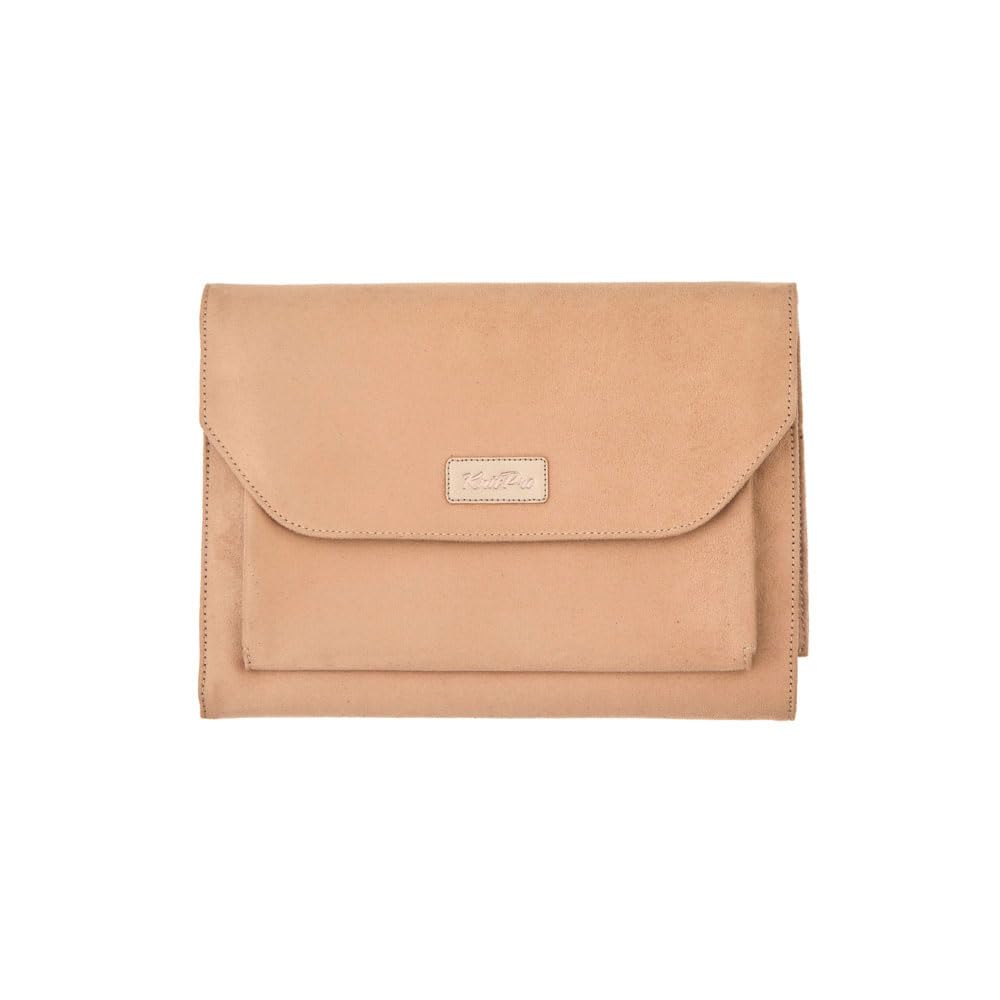 KnitPro Clay Interchangeable Knitting Needle Case - for Storing Cables, Connectors and Small Accessories, 22cm x 17.5cm x 1.5cm - 1 Piece, Beige