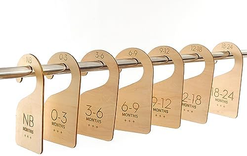 Wooden Baby Closet Dividers,Clothes Divider for Nursery,Newborn to 24 Month