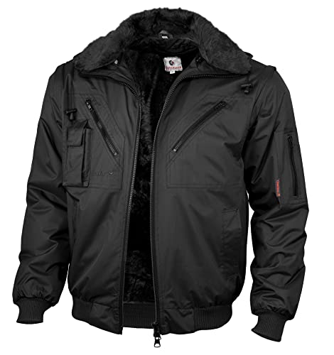 Qualitex - Chaqueta de Piloto 4 en 1 - Cuello y Mangas Extraíble Negro, 5XL Cover
