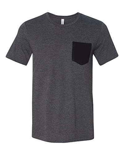 Canvas Mens Jersey Short-Sleeve Pocket T-Shirt(3021)-Drk gry Htr/ Blk-M