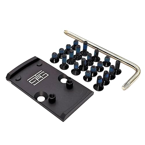 TSA® RMR to RMSc Adapter Plate – Mount RMSc® Footprint Optics on RMR® Slide Cuts – Fits Holosun® 407K/507K, Shield® RMSc, Romeo Zero®, Swampfox® Sentinel – CNC 7075-T6 Aluminum with Screws