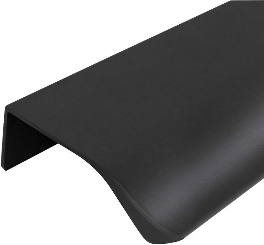 homdiy 3in Cabinet Pulls Edge Drawer Pulls Black Cabinet Handles - HD7027BK Cabinet Hardware Black Pocket Door Pulls Hidden Door Handle for Kitchen Cabinets, 25 Pack