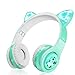 Produktbild Woice Kabellose Bluetooth Kopfhörer für Kinder mit LED Blinklichter, Musikfreigabefunktion, langlebige Batterie und 85dB Lautstärkeregler Kinder-Bluetooth-Kopfhörer für, Mädchen (Minze)