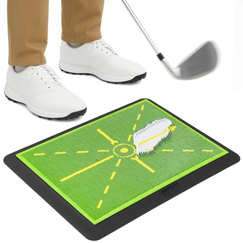 Golf Mat, Golf Swing Training Mat with Instant Feedback - 34x43cm Anti-Slip Divot Board for Indoor/Outdoor Practice | Swing Path Corrector & Muscle Memory Builder for Golfers