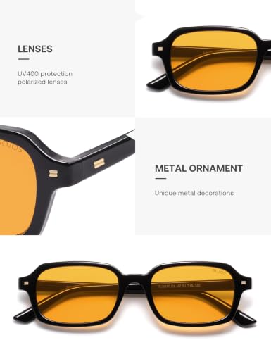 Image of SOJOS Trendy Rectangle Polarized Sunglasses Womens Mens SJ2610