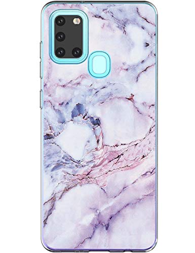 Croazhi Hülle für Galaxy A21s Kompatibel mit Samsung Galaxy A21s Hülle Case Silikon Transparent Blumen Muster Motiv Schutzhülle Handyhülle Cover Dünn 360 Grad Stoßfest Hüllen für Galaxy A21s Handy
