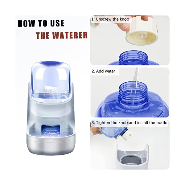 2-Pack-Automatic-Cat-Feeders-Dog-Water-Bowl-Dispenser-and-Dog-Food-Bowls-Set-Dog-Feeding-Watering-Supplies-for-Small-Medium-Big-Pets-Cat-Bowls-for-Food-and-Water-1-Gallon Dog Food Bowls Set