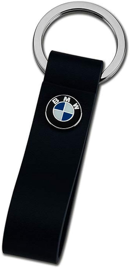 BMW Key fob, leather loop, stainless steel ring. Amazon.co.uk Automotive